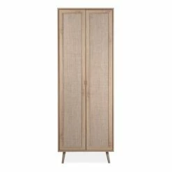 Calicosy Meubles D'entrée Et à Chaussures Armoire à Chaussures 2 Portes L70 Cm - Impression Effet Rotin