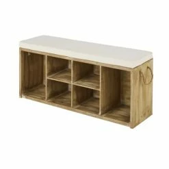 Meubles d'appoint Soldes -Meubles d'appoint Soldes banc 6 casiers en lin et bois de sapin marron 1000 4 32 222908 2