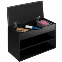 Tectake Meubles D'entrée Et à Chaussures Banc à Chaussures JASMINA Avec Coussin D'assise 60x30x43,5cm Effet -Meubles d'appoint Soldes banc a chaussures jasmina avec coussin d assise 60x30x43 5cm effet 15