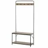Homcom Meubles D'entrée Et à Chaussures Banc à Chaussures Porte-manteaux Style Industriel -Meubles d'appoint Soldes banc a chaussures porte manteaux style industriel