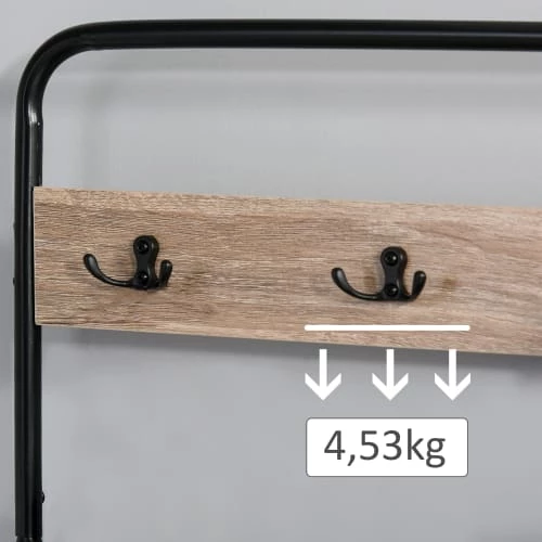 Homcom Meubles D'entrée Et à Chaussures Banc à Chaussures Porte-manteaux Style Industriel 8 Homcom Meubles D'entrée Et à Chaussures Banc à Chaussures Porte-manteaux Style Industriel – Image 6