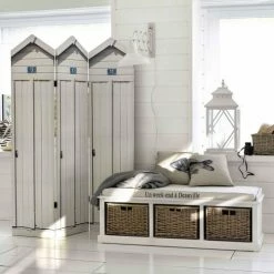 Maisons Du Monde Meubles D'entrée Et à Chaussures Banc De Rangement 3 Compartiments Blanc -Meubles d'appoint Soldes banc de rangement 3 compartiments blanc 1000 6 0 110659 5