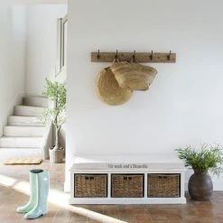 Maisons Du Monde Meubles D'entrée Et à Chaussures Banc De Rangement 3 Compartiments Blanc -Meubles d'appoint Soldes banc de rangement 3 compartiments blanc 1000 6 0 110659 9