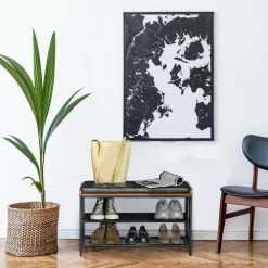 RED DECO Meubles D'entrée Et à Chaussures Banc De Rangement Chaussures Médium MDF Marron H48CM -Meubles d'appoint Soldes banc de rangement chaussures medium mdf marron h48cm 4