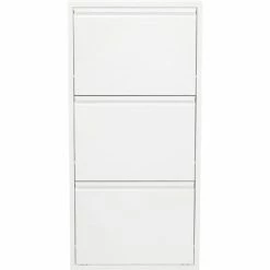 Kare Design Meubles D'entrée Et à Chaussures Casier à Chaussures 3 Tiroirs En Acier Blanc