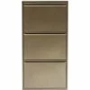 Kare Design Meubles D'entrée Et à Chaussures Casier à Chaussures 3 Tiroirs En Acier Bronze -Meubles d'appoint Soldes casier a chaussures 3 tiroirs en acier bronze