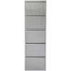 Kare Design Meubles D'entrée Et à Chaussures Casier à Chaussures 5 Tiroirs En Acier Gris -Meubles d'appoint Soldes casier a chaussures 5 tiroirs en acier gris