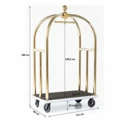 Kare Design Portemanteaux Et Patères Chariot à Bagages En Acier Doré -Meubles d'appoint Soldes chariot a bagages en acier dore 2