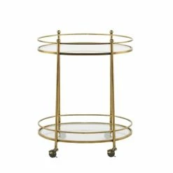 Maisons Du Monde Bouts De Canapés Et Guéridons Desserte En Métal Coloris Laiton Effet Vieilli Et Verre -Meubles d'appoint Soldes desserte en metal coloris laiton effet vieilli et verre 1000 9 12 188981 2