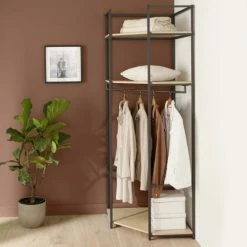 Mob In Valets De Nuits Et Portants Dressing D'angle Ouvert Modulable Et Combinable Noir -Meubles d'appoint Soldes dressing d angle ouvert modulable et combinable noir 2