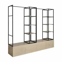 Mob In Valets De Nuits Et Portants Dressing Ouvert Modulable Avec Tiroirs Effet Bois Clair