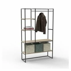 Mob In Valets De Nuits Et Portants Dressing Ouvert Modulable Et Combinable Noir -Meubles d'appoint Soldes dressing ouvert modulable et combinable noir 11