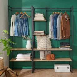 Mob In Valets De Nuits Et Portants Dressing Ouvert Modulable Et Combinable Noir -Meubles d'appoint Soldes dressing ouvert modulable et combinable noir 14