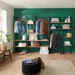 Mob In Valets De Nuits Et Portants Dressing Ouvert Modulable Et Combinable Noir -Meubles d'appoint Soldes dressing ouvert modulable et combinable noir 2