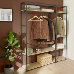 Mob In Valets De Nuits Et Portants Dressing Ouvert Modulable Et Combinable Noir -Meubles d'appoint Soldes dressing ouvert modulable et combinable noir 44