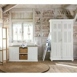 Maisons Du Monde Valets De Nuits Et Portants Echelle Décorative En Chêne Blanc -Meubles d'appoint Soldes echelle decorative en chene blanc 1000 14 29 139839 3