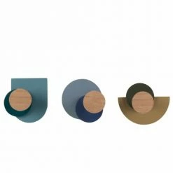 Maisons Du Monde Portemanteaux Et Patères Ensemble De 3 Patères En Bois Et Métal Multicolores