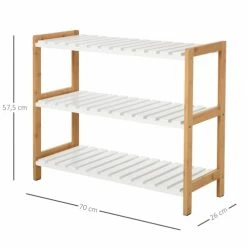 Homcom Meubles D'entrée Et à Chaussures Etagère à Chaussures 3 Niveaux Bambou MDF Blanc 11 Homcom Meubles D'entrée Et à Chaussures Etagère à Chaussures 3 Niveaux Bambou MDF Blanc -Meubles d'appoint Soldes etagere a chaussures 3 niveaux bambou mdf blanc 3