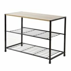 Casâme Meubles D'entrée Et à Chaussures Étagère à Chaussures 3 Niveaux - Noir