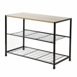 The Home Deco Factory Meubles D'entrée Et à Chaussures Meuble à Chaussures 2 étages Blanc -Meubles d'appoint Soldes etagere a chaussures 3 niveaux noir 6