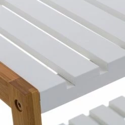 Wadiga Meubles D'entrée Et à Chaussures Étagère à Chaussures Bambou Blanc 2 étages 70x26x36cm -Meubles d'appoint Soldes etagere a chaussures bambou blanc 2 etages 70x26x36cm 2