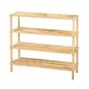 Fornord Meubles D'entrée Et à Chaussures Étagère à Chaussures En Bois 4 Niveaux - 74x26x64cm -Meubles d'appoint Soldes etagere a chaussures en bois 4 niveaux 74x26x64cm