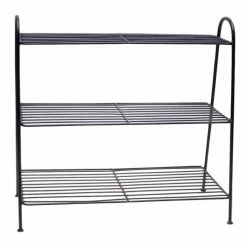 Decoclico Factory Meubles D'entrée Et à Chaussures Etagère à Chaussures En Métal Noir