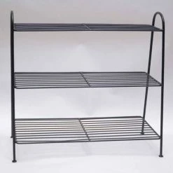 Decoclico Factory Meubles D'entrée Et à Chaussures Etagère à Chaussures En Métal Noir -Meubles d'appoint Soldes etagere a chaussures en metal noir 4