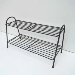 Decoclico Factory Meubles D'entrée Et à Chaussures Etagère à Chaussures En Métal Noir -Meubles d'appoint Soldes etagere a chaussures en metal noir 7