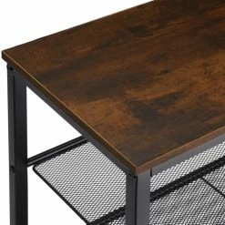 Tectake Meubles D'entrée Et à Chaussures Étagère à Chaussures PORTSMOUTH 100x30,5x72,5cm Bois Foncé Industriel -Meubles d'appoint Soldes etagere a chaussures portsmouth 100x30 5x72 5cm bois fonce industriel 2