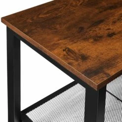 Tectake Meubles D'entrée Et à Chaussures Étagère à Chaussures TAUNTON 80x30x45,5cm Effet Bois Foncé Industriel -Meubles d'appoint Soldes etagere a chaussures taunton 80x30x45 5cm effet bois fonce industriel 2