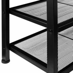 Tectake Meubles D'entrée Et à Chaussures Étagère à Chaussures TAUNTON 80x30x45,5cm Effet Bois Foncé Industriel -Meubles d'appoint Soldes etagere a chaussures taunton 80x30x45 5cm effet bois fonce industriel 3