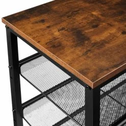 Tectake Meubles D'entrée Et à Chaussures Étagère à Chaussures WOLVERHAMPTON 75,5x30,5x69,5cm Effet Bois Foncé -Meubles d'appoint Soldes etagere a chaussures wolverhampton 75 5x30 5x69 5cm effet bois fonce 2