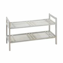 Wenko Meubles D'entrée Et à Chaussures Etagère En Bois De Noyer Massif Blanc