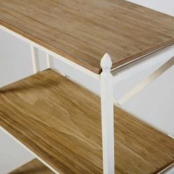 Maisons Du Monde Étagères Etagère En Sapin Et Métal Blanc Effet Vieilli -Meubles d'appoint Soldes etagere en sapin et metal blanc effet vieilli 1000 12 7 200374 4