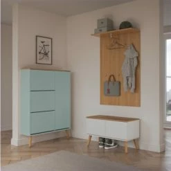 Meubles & Design Meubles D'entrée Et à Chaussures Grand Meuble à Chaussures Moderne En Bois Vert -Meubles d'appoint Soldes grand meuble a chaussures moderne en bois vert 5