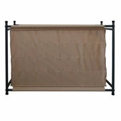 Mobili Rebecca Meubles D'entrée Et à Chaussures Meuble à Chaussures 16 Vide-poches En Métal Et Tissu Beige -Meubles d'appoint Soldes meuble a chaussures 16 vide poches en metal et tissu beige 5