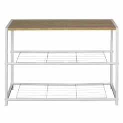 The Home Deco Factory Meubles D'entrée Et à Chaussures Meuble à Chaussures 2 étages Blanc