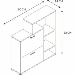 The Home Deco Factory Meubles D'entrée Et à Chaussures Meuble à Chaussures 2 Portes Avec étagères -Meubles d'appoint Soldes meuble a chaussures 2 portes avec etageres 2