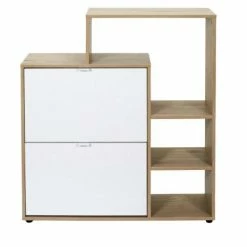 The Home Deco Factory Meubles D'entrée Et à Chaussures Meuble à Chaussures 2 Portes Avec étagères -Meubles d'appoint Soldes meuble a chaussures 2 portes avec etageres 3