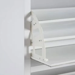 Altobuy Meubles D'entrée Et à Chaussures Meuble à Chaussures 2 Portes Bois Massif Et Motif Floral -Meubles d'appoint Soldes meuble a chaussures 2 portes bois massif et motif floral 5