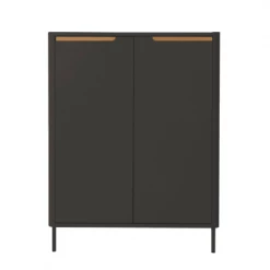 Meubles & Design Meubles D'entrée Et à Chaussures Meuble à Chaussures 2 Portes En Bois Gris -Meubles d'appoint Soldes meuble a chaussures 2 portes en bois gris 2