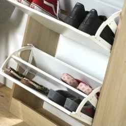 Casâme Meubles D'entrée Et à Chaussures Meuble à Chaussures 2 Tiroirs - 8 Paires - Marron -Meubles d'appoint Soldes meuble a chaussures 2 tiroirs 8 paires marron 5