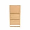 Woodman Meubles D'entrée Et à Chaussures Meuble à Chaussures 3 Compartiments En Bois H138cm Bois Clair -Meubles d'appoint Soldes meuble a chaussures 3 compartiments en bois h138cm bois clair