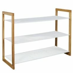 Toilinux Meubles D'entrée Et à Chaussures Meuble à Chaussures 3 étagères Blanc