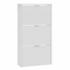 HOMN Meubles D'entrée Et à Chaussures Meuble à Chaussures 3 Portes, Couleur Blanc Brillant, 60 Cm Longueur