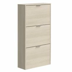 HOMN Meubles D'entrée Et à Chaussures Meuble à Chaussures 3 Portes, Couleur Chêne, 60 Cm Longueur