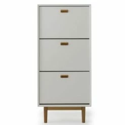 Meubles & Design Meubles D'entrée Et à Chaussures Meuble à Chaussures 3 Portes En Bois Blanc