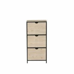 Maisons Du Monde Meubles D'entrée Et à Chaussures Meuble à Chaussures 3 Portes En épicéa Massif Et Métal Noir