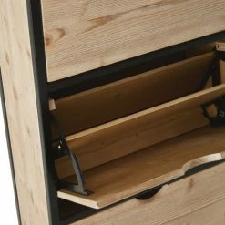 Maisons Du Monde Meubles D'entrée Et à Chaussures Meuble à Chaussures 3 Portes En épicéa Massif Et Métal Noir -Meubles d'appoint Soldes meuble a chaussures 3 portes en epicea massif et metal noir 1000 9 21 209449 3